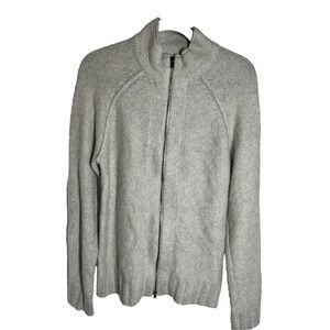 Marc Anthony Mens Medium Beige Full Zip Up Wool Blend Sweater